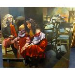 Robert Lenkiewicz (1941-2002), print on board (1 of test piece), 'Painter with Karen', 88cm x 90cm.