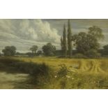 Ross Stefan (1934-1999), oil on canvas 'Meadow', framed 29cm x 44cm.