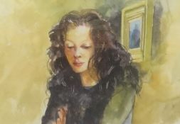 Robert Lenkiewicz (1941-2002), print, 'Anna at the House', 26cm x 33cm.