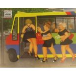 Beryl Cook, signed limited print 'Bus Stop', No.339/650 complete with certificate of authenticity,