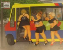 Beryl Cook, signed limited print 'Bus Stop', No.339/650 complete with certificate of authenticity,