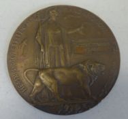 A Great War bronze death plaque to P.O. Albert Edward Clarke H.M.S.Anchusa (direct from the family).