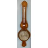 A Benn Franks reproduction banjo wall barometer of Georgian design with inlaid mahogany case.