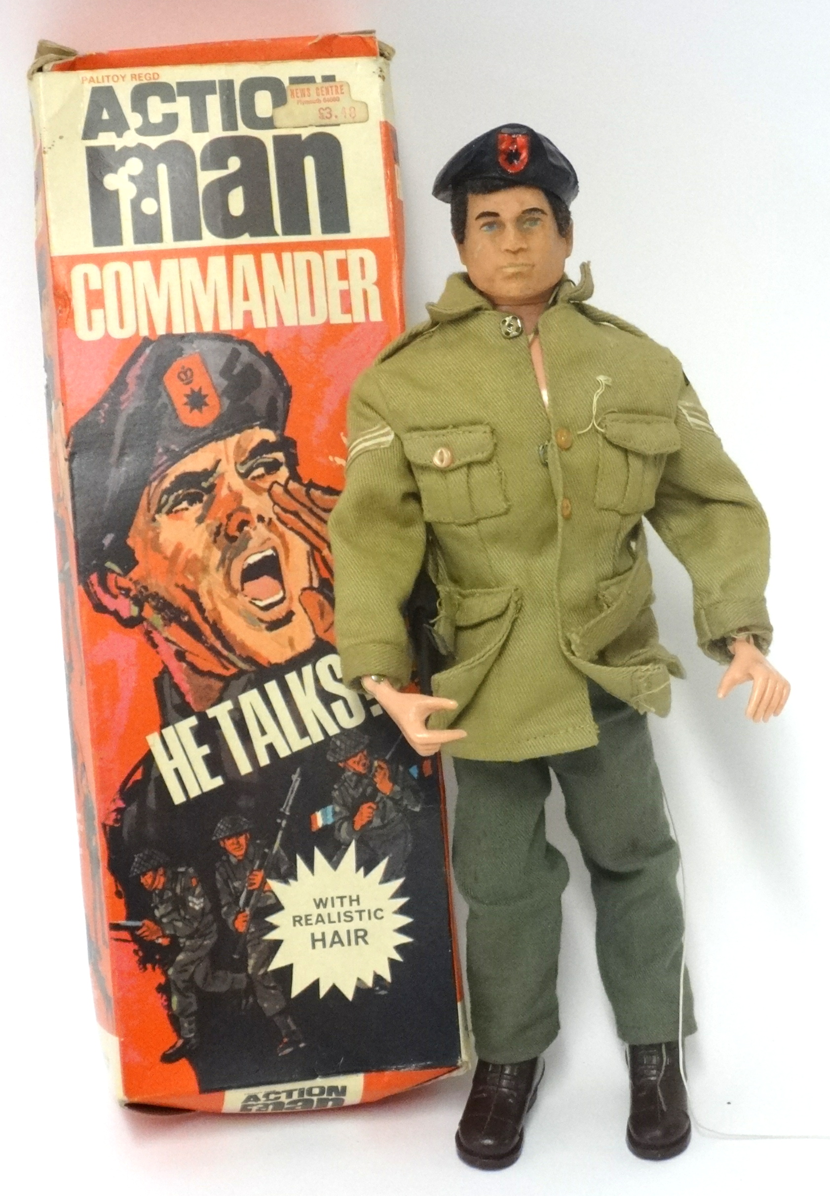 An Action Man Commando figure (talking) together with various accessories and clothing.