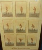 Two pairs of golfing subject prints and another 'The Golf Swing Progression' (5).