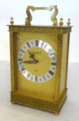 London Clock Company, a quartz movement brass cased mantel clock, height 29cm overall.
