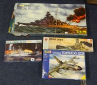 A Heller scale model ship, Airfix and Revell models (4).