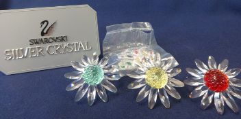 Swarovski Crystal Glass Collection of red, green, yellow margaritas and small packet of