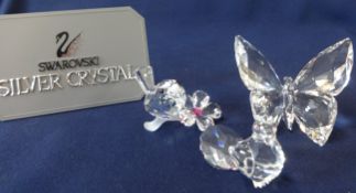 Swarovski Crystal Glass Miscellaneous collection consisting of Dove, Bird on branch with Flower
