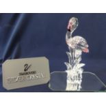 Swarovski Crystal Glass Coloured Flamingo, boxed as new