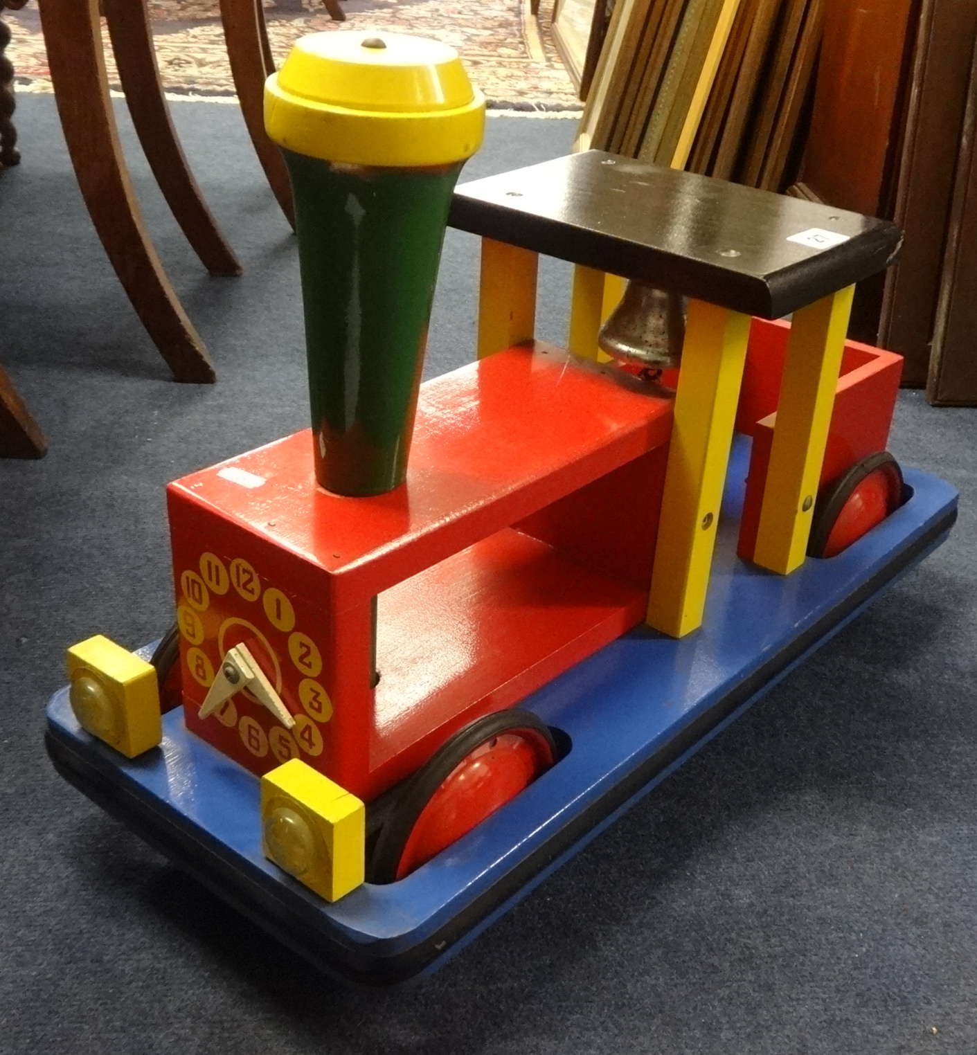 A Triang sit on train and original push along Triang baby walker with bricks. - Image 2 of 2