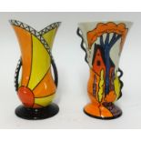 Lorna Bailey, a signed Chetwynd jug and a Sunburst vase (2)