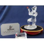 Swarovski Crystal Glass 'Masquerade' Harlequin SCS Annual Edition 2001 with plaque, stand and C.O.A,
