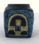 Troika, a square box vase, signed, height 9cm.