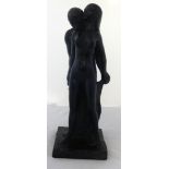 Leonardo, a sculpture (Art Ink), of a naked embrace, height 51cm.