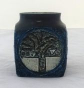 Troika, a square box vase, signed LF?, height 9cm.