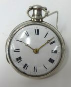 A 19th century silver pair cased and verge pocket watch by Henry Hardy, London 1815.