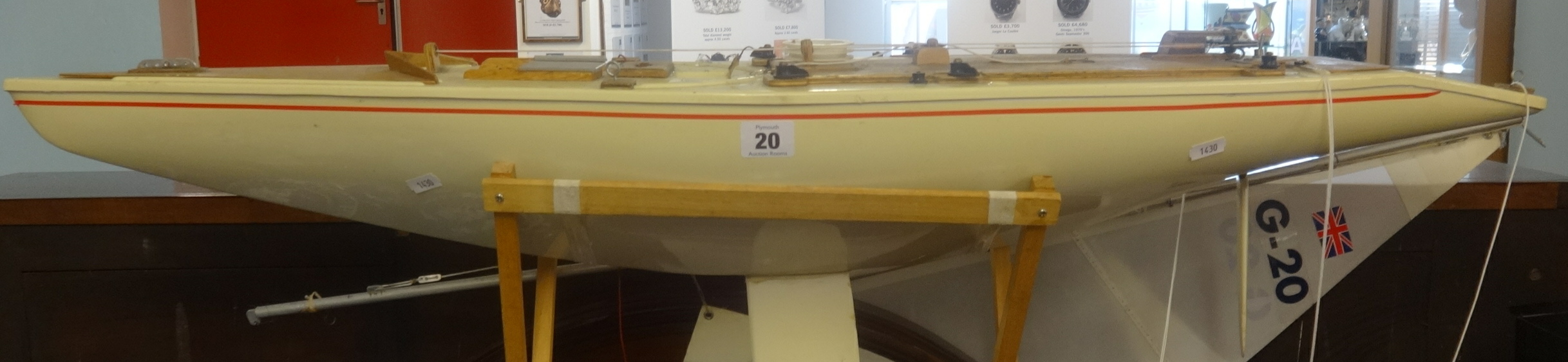 A modern remote control model yacht