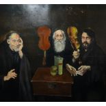 Robert Lenkiewicz (1941-2002), a very large mural type painting, 'The Hasidic Cabalists