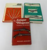 A collection of books reference Antique Weapons and Gun making, including British military swords