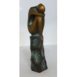 Loni Kreuder (20th century Dutch), bronze group seated figure, signed with monogram No.53/200 height