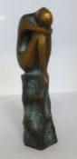 Loni Kreuder (20th century Dutch), bronze group seated figure, signed with monogram No.53/200 height