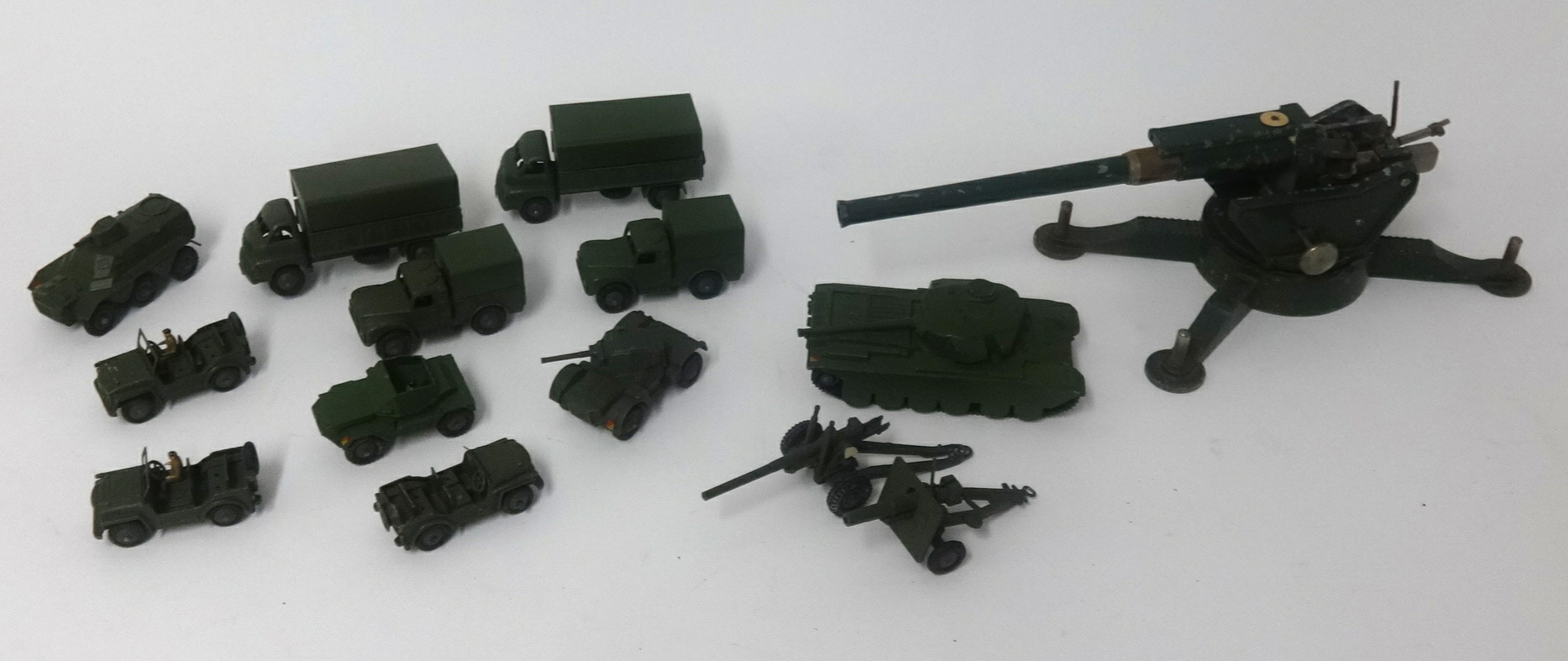 Various Dinky Supertoys and other Dinky Army vehicles and a large scale diecast Astra anti-