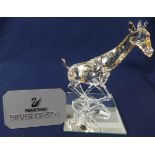 Swarovski Crystal Glass Giraffe champagne colour, boxed as new