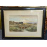 G.H.Jenkins (1838-1914), signed watercolour 'Clapper Bridge, Dartmoor'?, together with a pair of