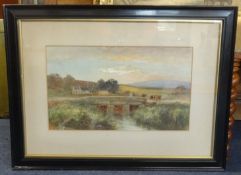 G.H.Jenkins (1838-1914), signed watercolour 'Clapper Bridge, Dartmoor'?, together with a pair of