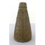 A Troika style a brown buff vase, impressed mark TW/58, height 24cm.