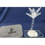 Swarovski Crystal Glass Large palm tree on a glass stand, boxed as new