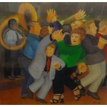 Beryl Cook (1926-2008), signed limited print 'Jiving To Jazz' No144/650, 45cm x 48cm