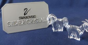 Swarovski Crystal Glass Part of Zodiac Collection, Goat and Horse, boxed as new