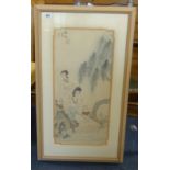 Two chinese paintings on silk.