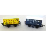 Two replica early Hornby Gauge O private owner vans, 'Colmans Mustard' van professional transfer