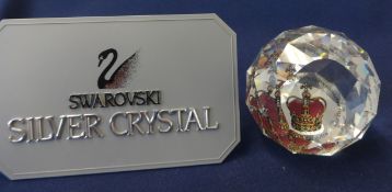 Swarovski Crystal Glass Paper Weight commemorating 50th Anniversary of Queen Elizabeth II Coronation