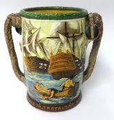 Nelson, a Royal Doulton commemorative loving cup, designed by Harry Fenton, simulated rope work