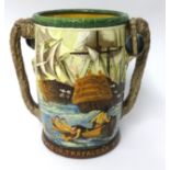 Nelson, a Royal Doulton commemorative loving cup, designed by Harry Fenton, simulated rope work