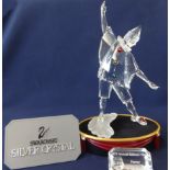 Swarovski Crystal Glass 'Masquerade' Pierrot SCS Annual Edition 1999 with plaque, stand and C.O.A,