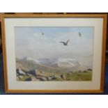 Collection of paintngs including Nesta Wimbush 'Curlews Over Moel Faban' water colour