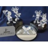 Swarovski Crystal Glass Disney Showcase Collection 'Mickey, Minnie, Donald And Daisy' with plaque