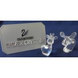 Swarovski Crystal Glass Lovlot Collection 'Chit Chat The Giraffe' and 'Ricci The Moose', boxed as