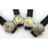 Four vintage wristwatches.