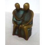 Loni Kreuder (20th century Dutch), bronze figure of a couple, signed with monogram No.20/200