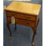 A walnut circular occasional table with pie crust edge together with a walnut two drawer hall