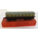 Hornby Gauge 0 No 2 passenger coach GW (1935-1941), boxed.