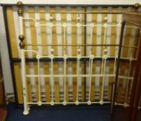 A modern brass and iron bedstead of Victorian design (double).