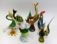 Collection of Murano glass a including fish, duck etc