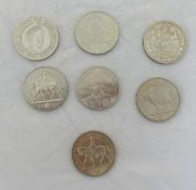 Seven commemorative nickel crowns, Queen Elizabeth II.